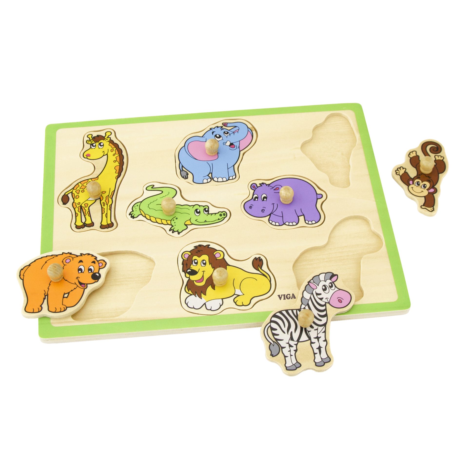 Flat Knob Puzzle Wild Animals 8pc - Image 3