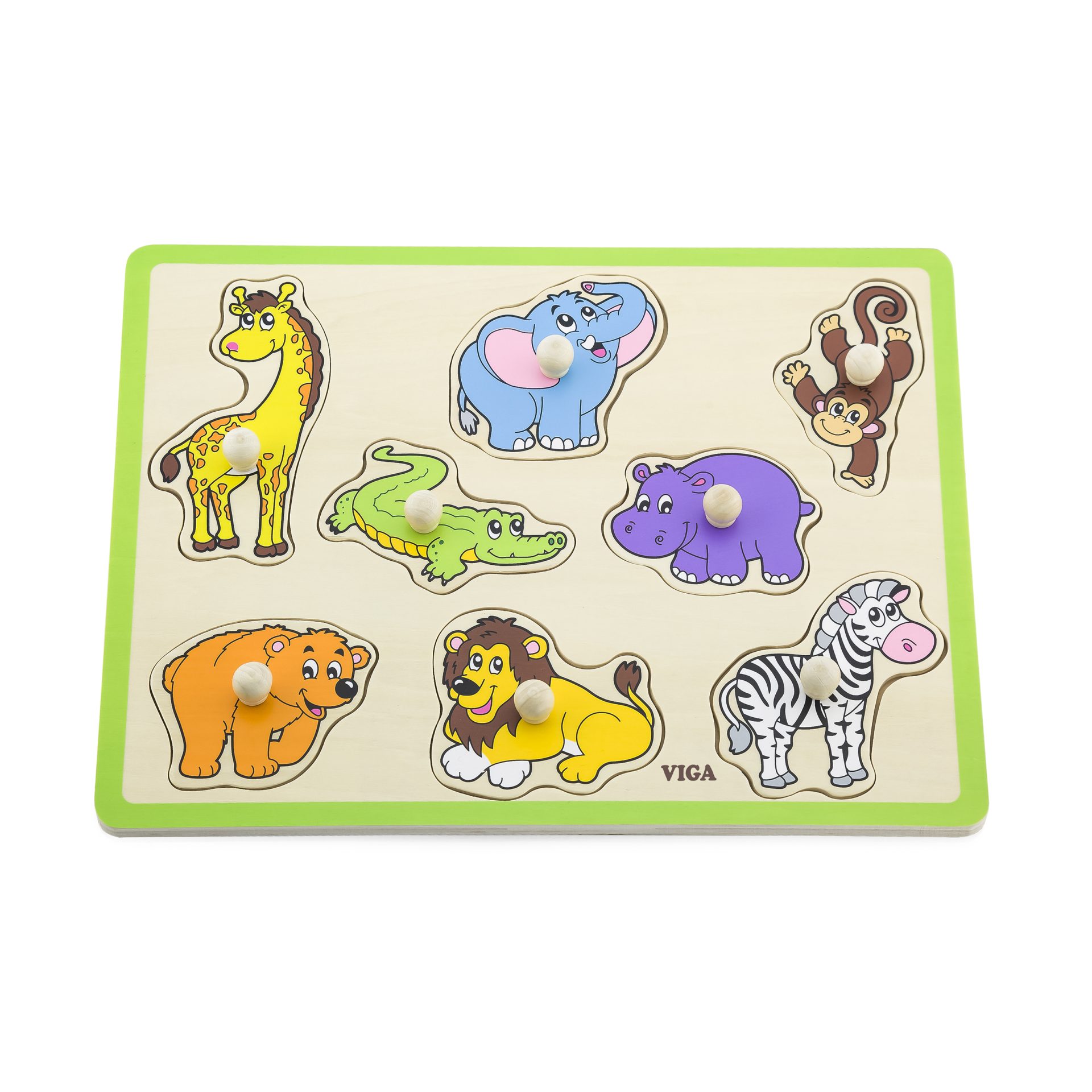 Flat Knob Puzzle Wild Animals 8pc - Image 2